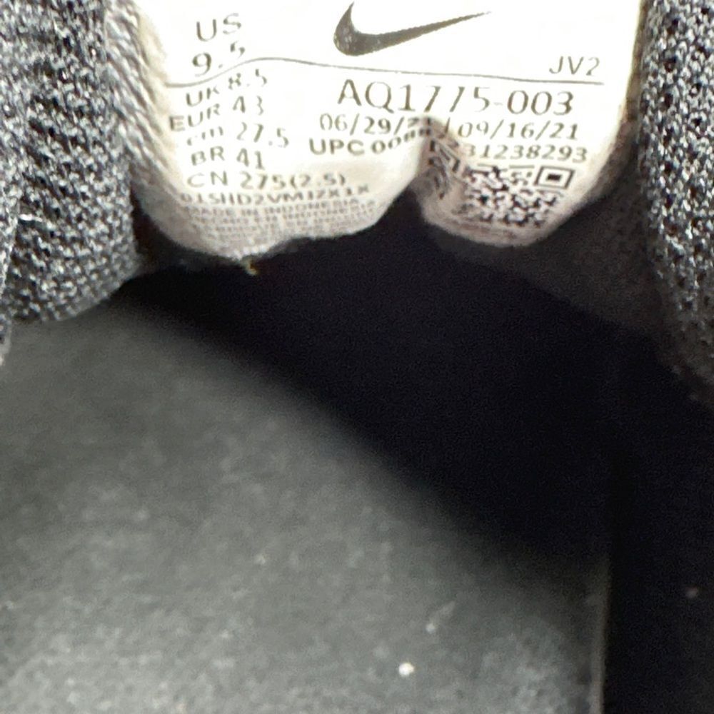 Nike Men’s Ebernon Low Triple Black Athletic Basketball Shoes Size 9.5 - Picture 5 of 7